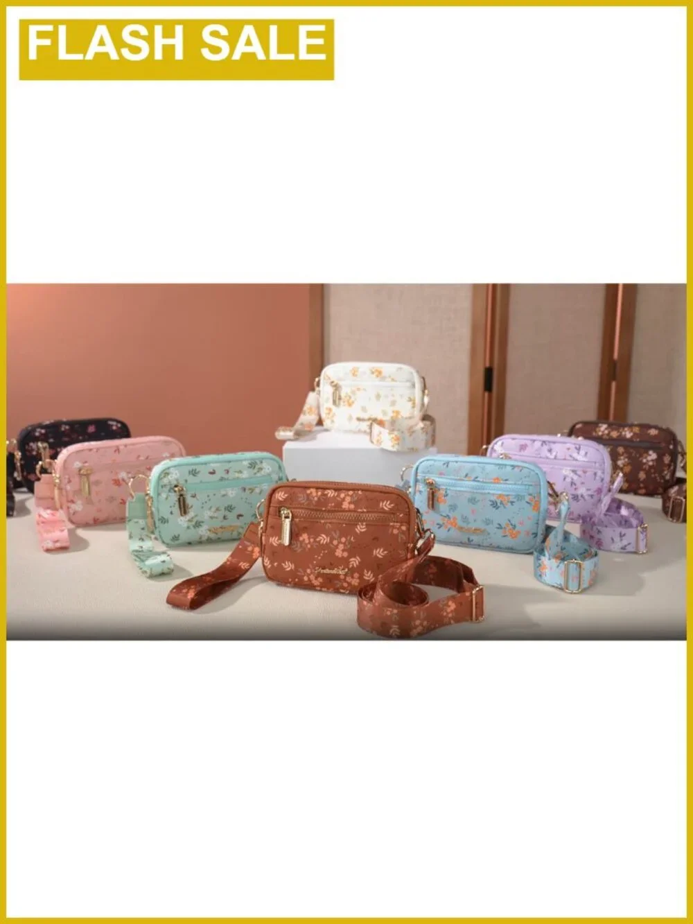 3-Zip Wristlet Purse for Women, RFID Blocking Wallet with Crossbody Strap,